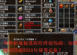 �����·��ؾ�̽���ռ�ָ�ϣ���ν�������BOSS��ϡ��װ����